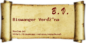 Biswanger Veréna névjegykártya